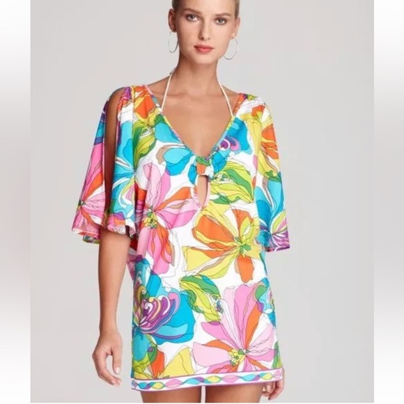 Trina Turk Kaleidoscope Floral Tunic Cover Up in Multi - Picture 1 of 16